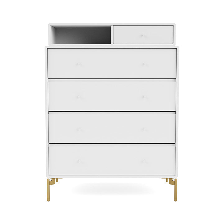 Montana Keep Bre of Drawers With Ben, Snow White/Brass