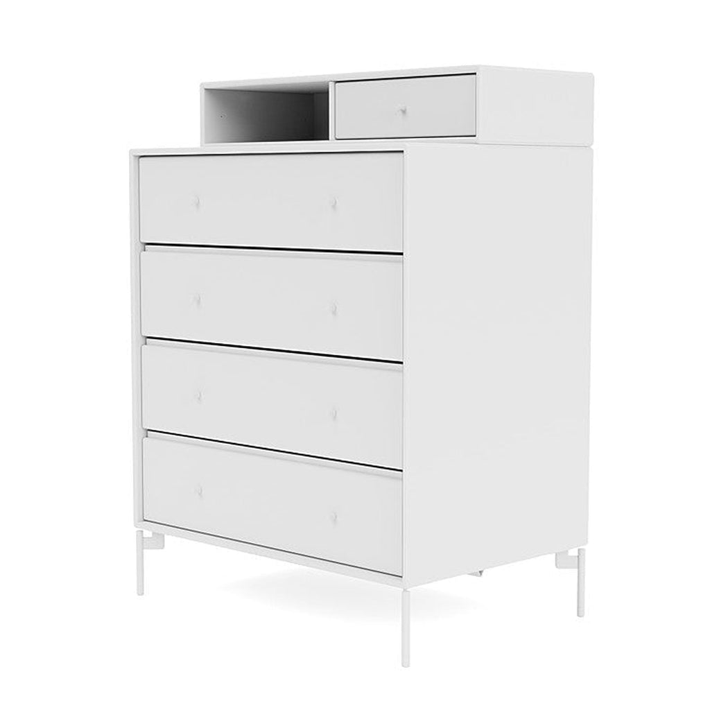 Montana Keep Chest Of Drawers Of Drawers With Legs, Snow White/Snow White