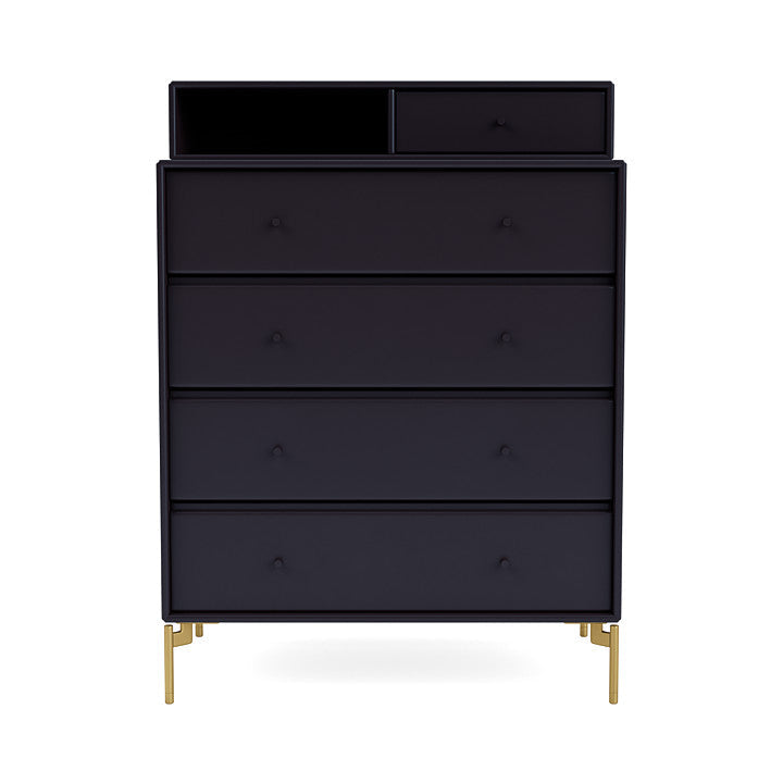 Montana Keep Chest Of Drawers With Legs, Shadow/Brass