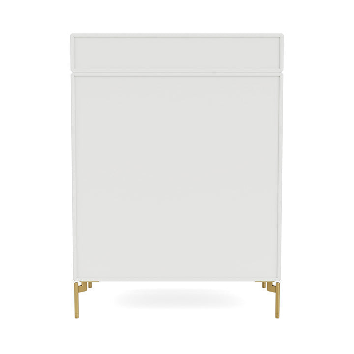 Montana Keep Chest Of Drawers With Legs, White/Brass
