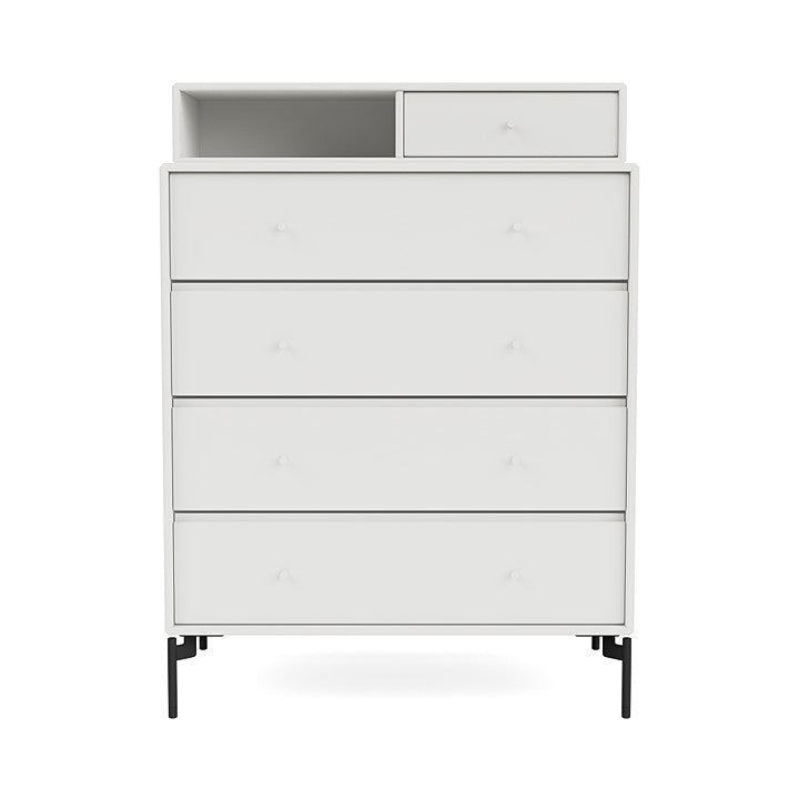 Montana Keep Chest Of Drawers With Legs, White/Black