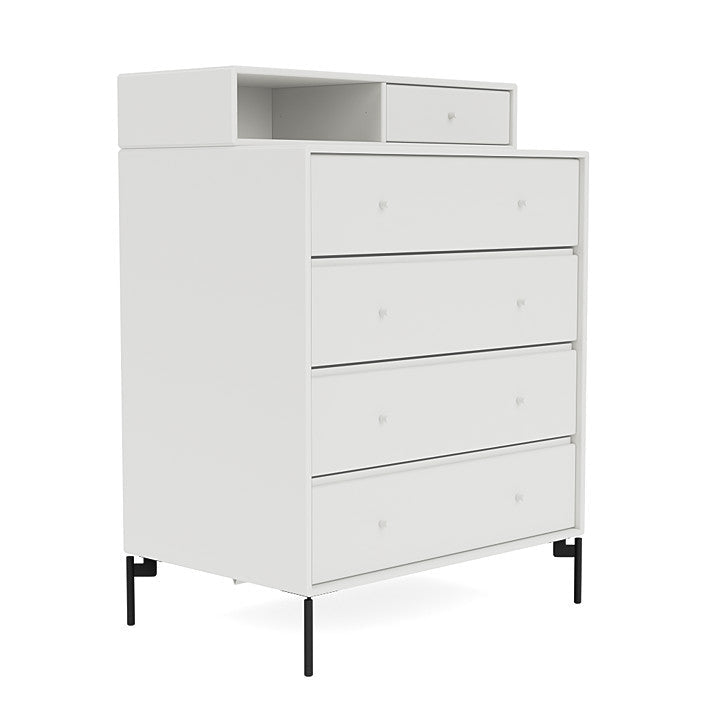Montana Keep Chest Of Drawers With Legs, White/Black