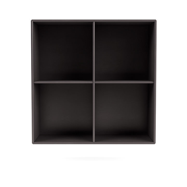 Montana Show Bookcase With Suspension Rail, Coffee Brown