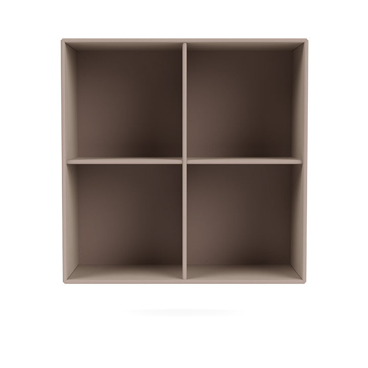 Montana Show Bookcase With Suspension Rail, Mushroom Brown