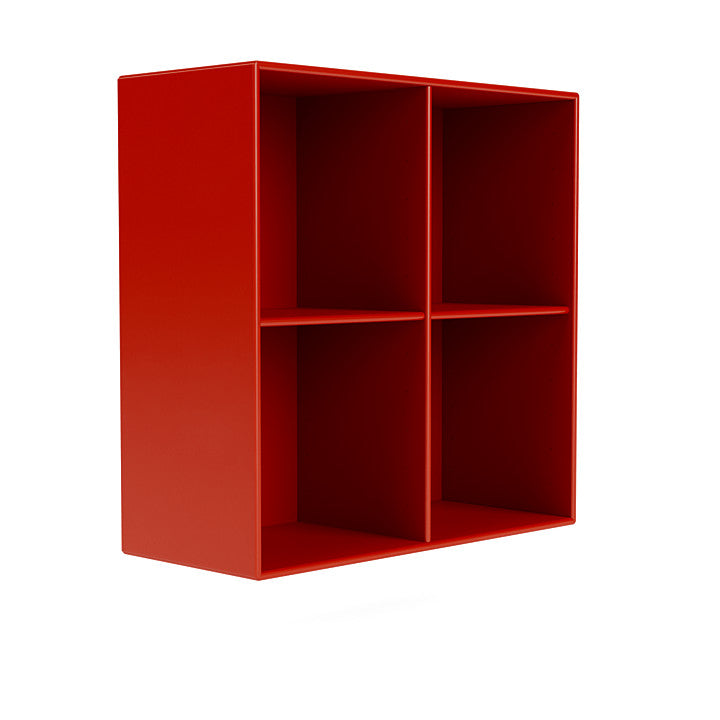 Montana Show Bookcase With Suspension Rail, Rosehip Red