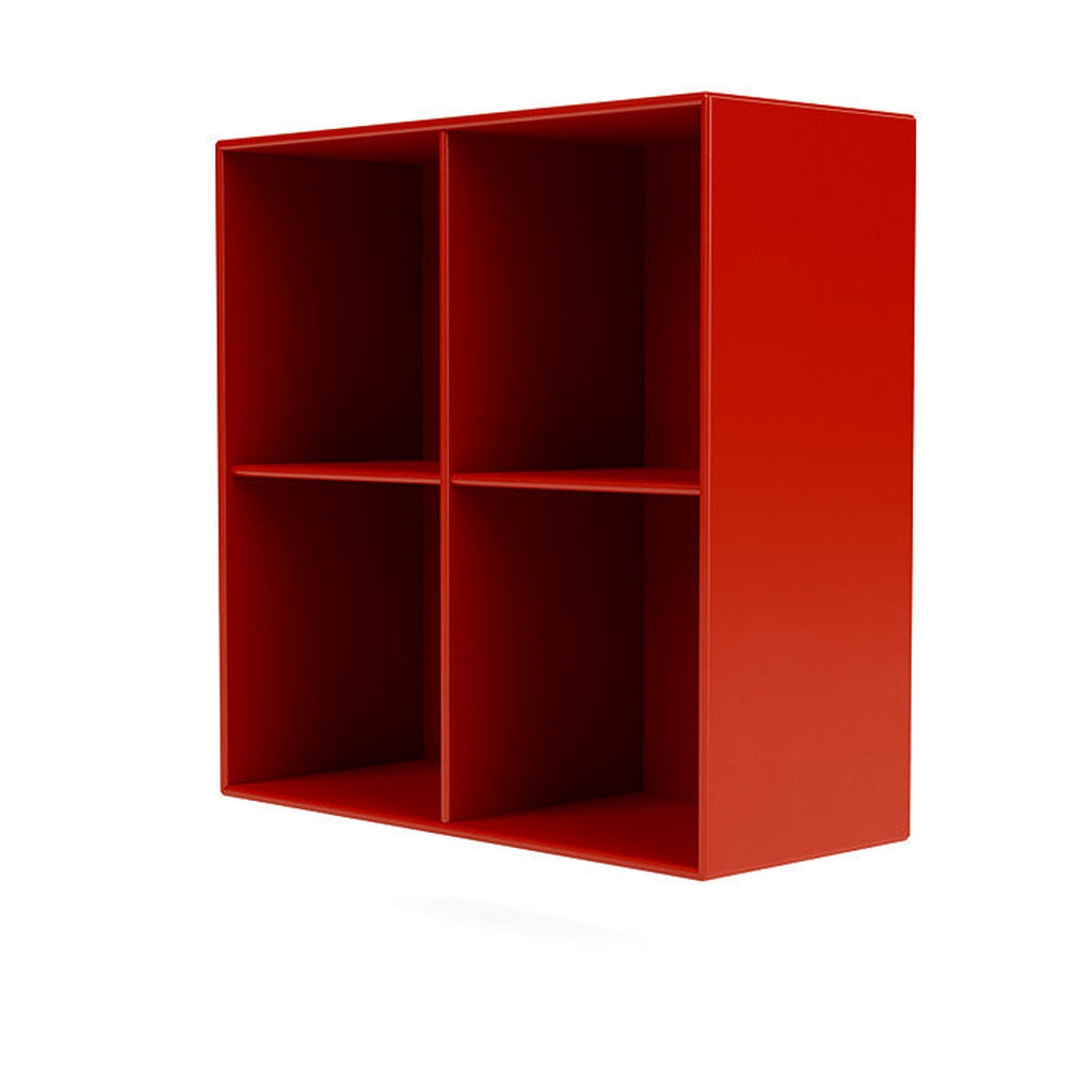 Montana Show Bookcase With Suspension Rail, Rosehip Red