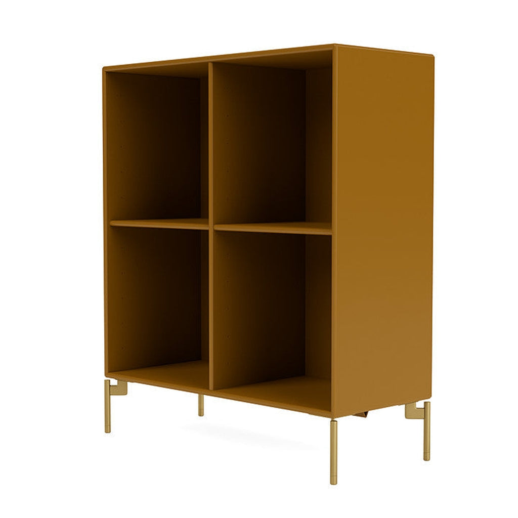 Montana Show Bookcase With Legs, Amber/Brass