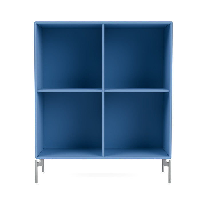 Montana Show boekenkast met benen, Azure Blue/Matt Chrome