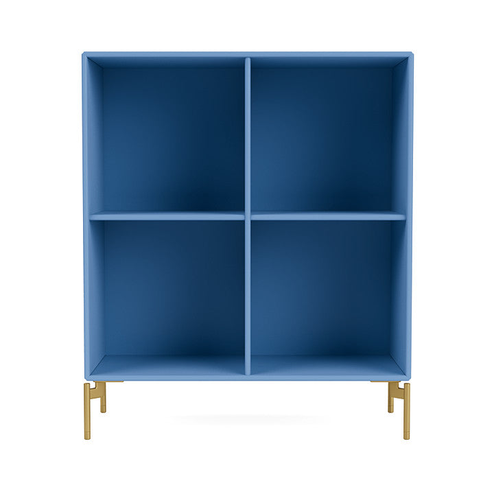Montana Show Bookcase With Legs, Azure Blue/Brass