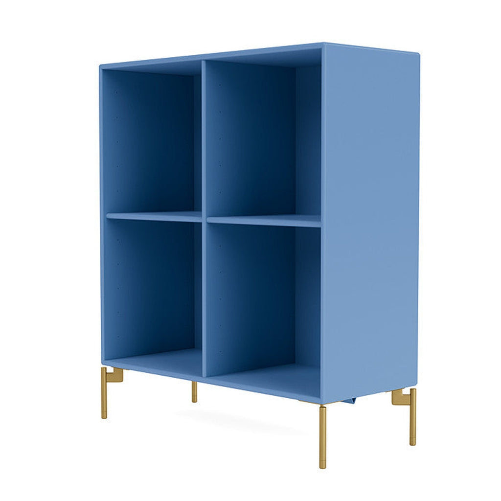 Montana Show Bookcase With Legs, Azure Blue/Brass