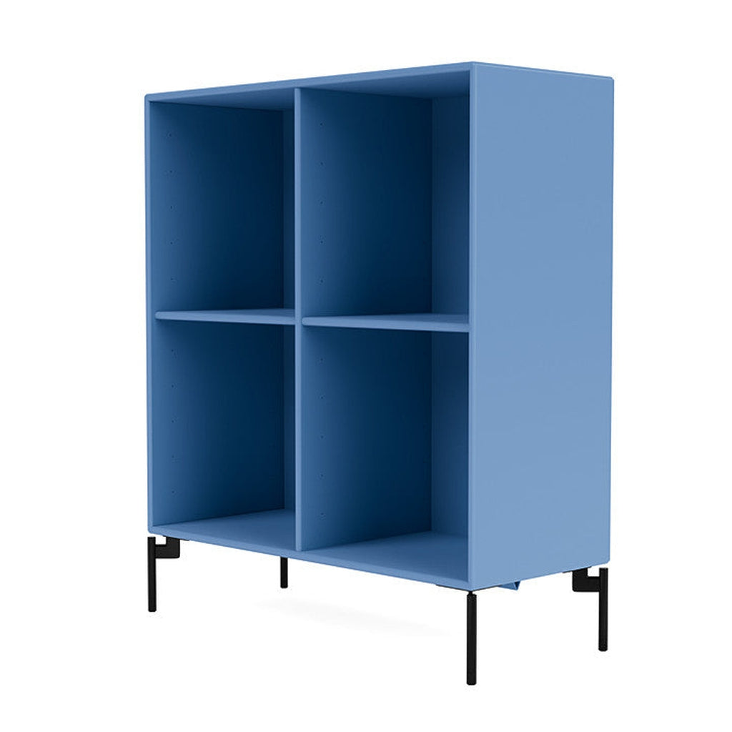 蒙大拿州的表演书柜，带腿，蓝色/黑色