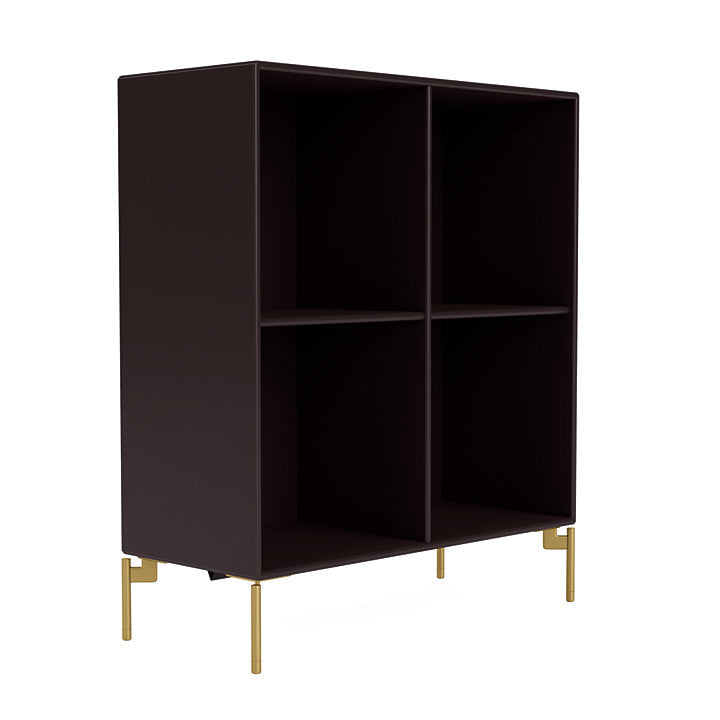 Montana Show Bookcase With Legs, Balsamic/Brass