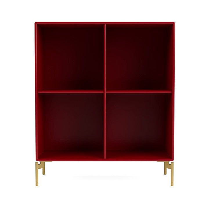 Montana Show Bookcase With Legs, Beetroot/Brass