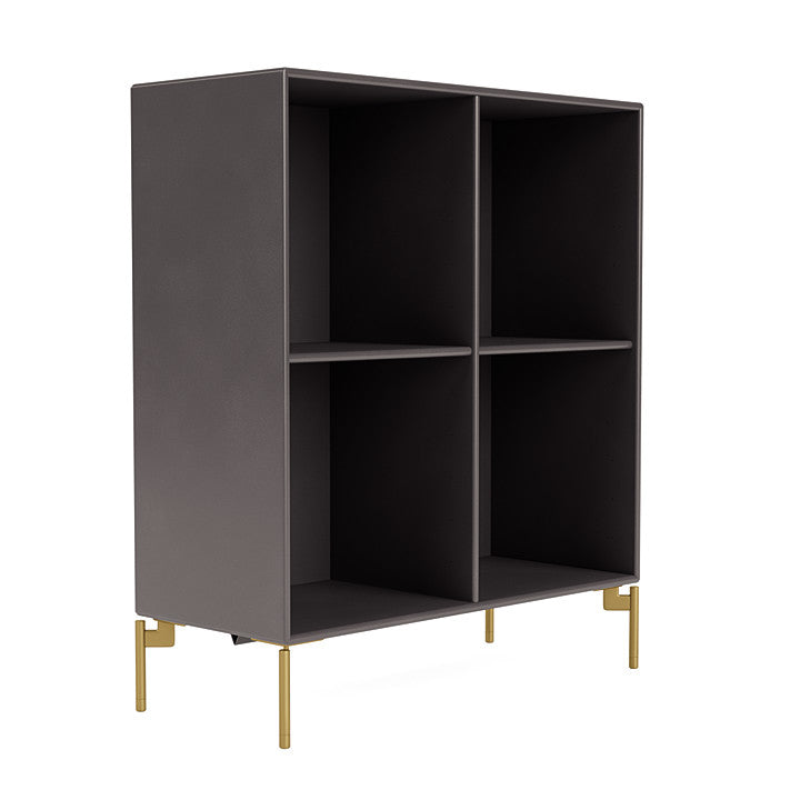 Montana Show Bookcase With Legs, Coffee/Brass