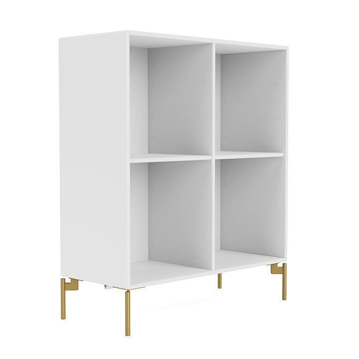 Montana Show Bookcase With Legs, Snow White/Brass