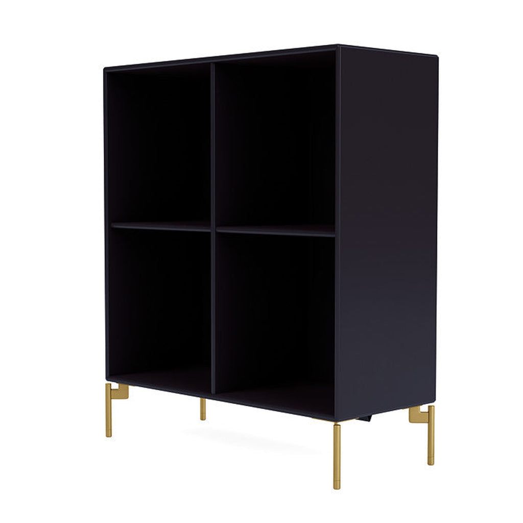 Montana Show Bookcase With Legs, Shadow/Brass