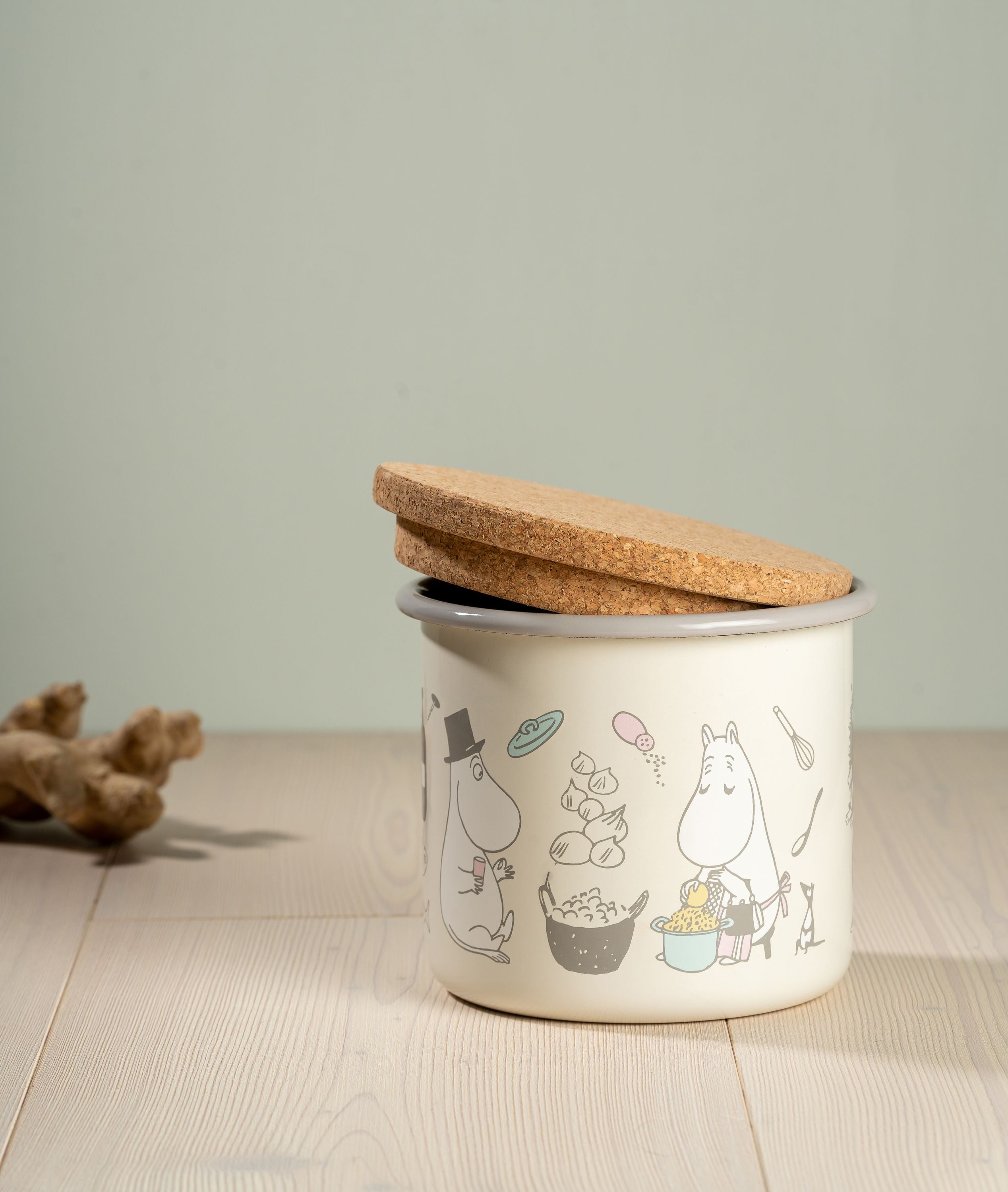 Muurla Moomin Bon Appétit Emalje Jar med Cork Lid