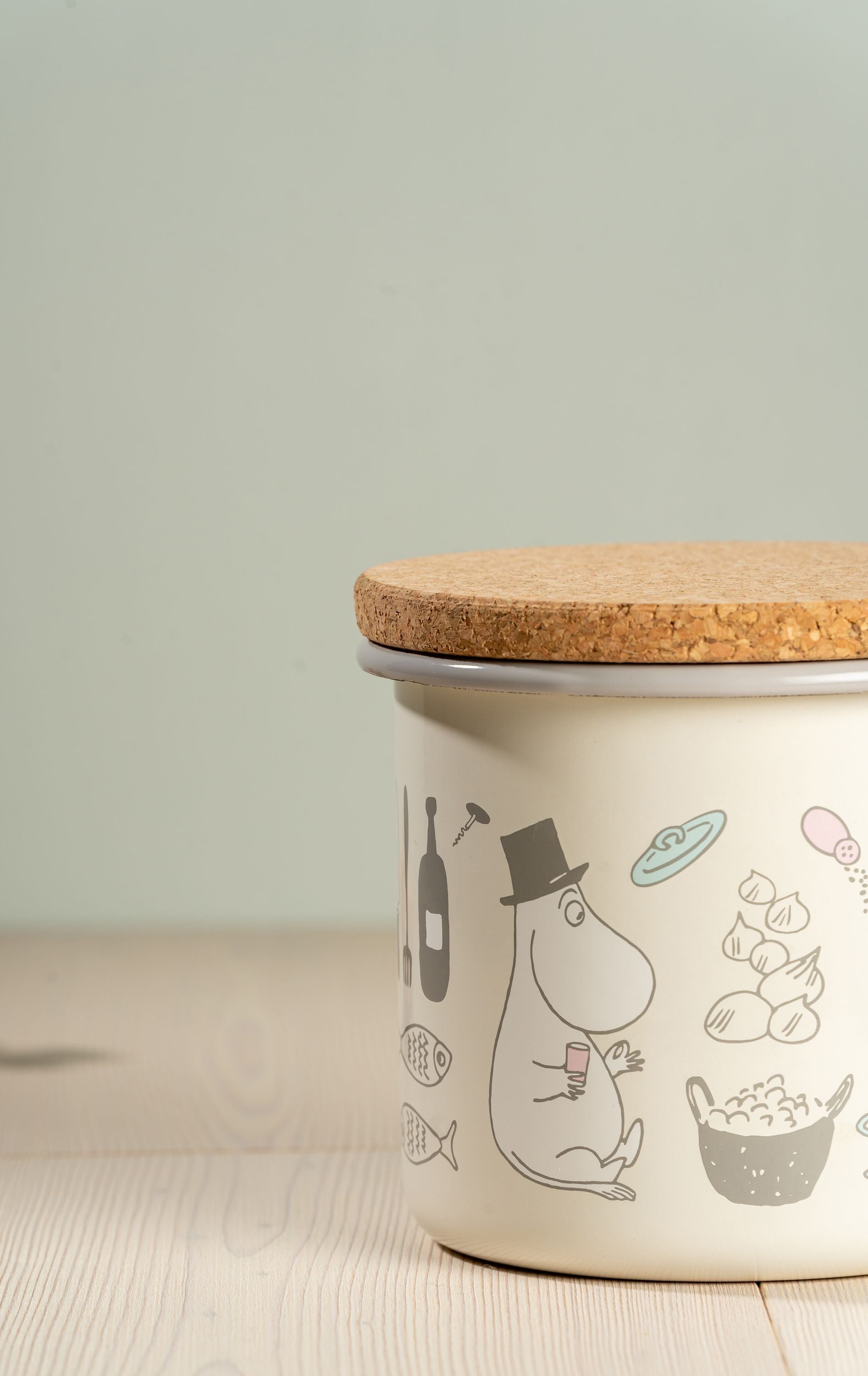 Muurla Moomin Bon Appétit Emaille Jar mit Korkdeckel