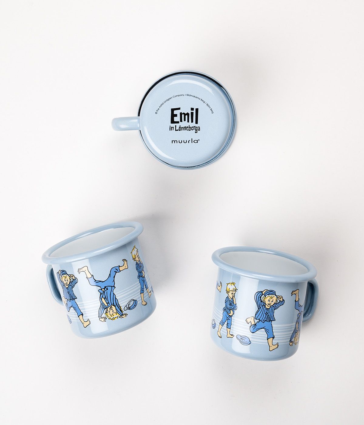 Muurla Emil di Lönnerberga smalto tazza emil azzurra, 2,5 dl