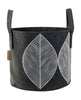 Muurla Storage Basket Leaf, Dark Grey