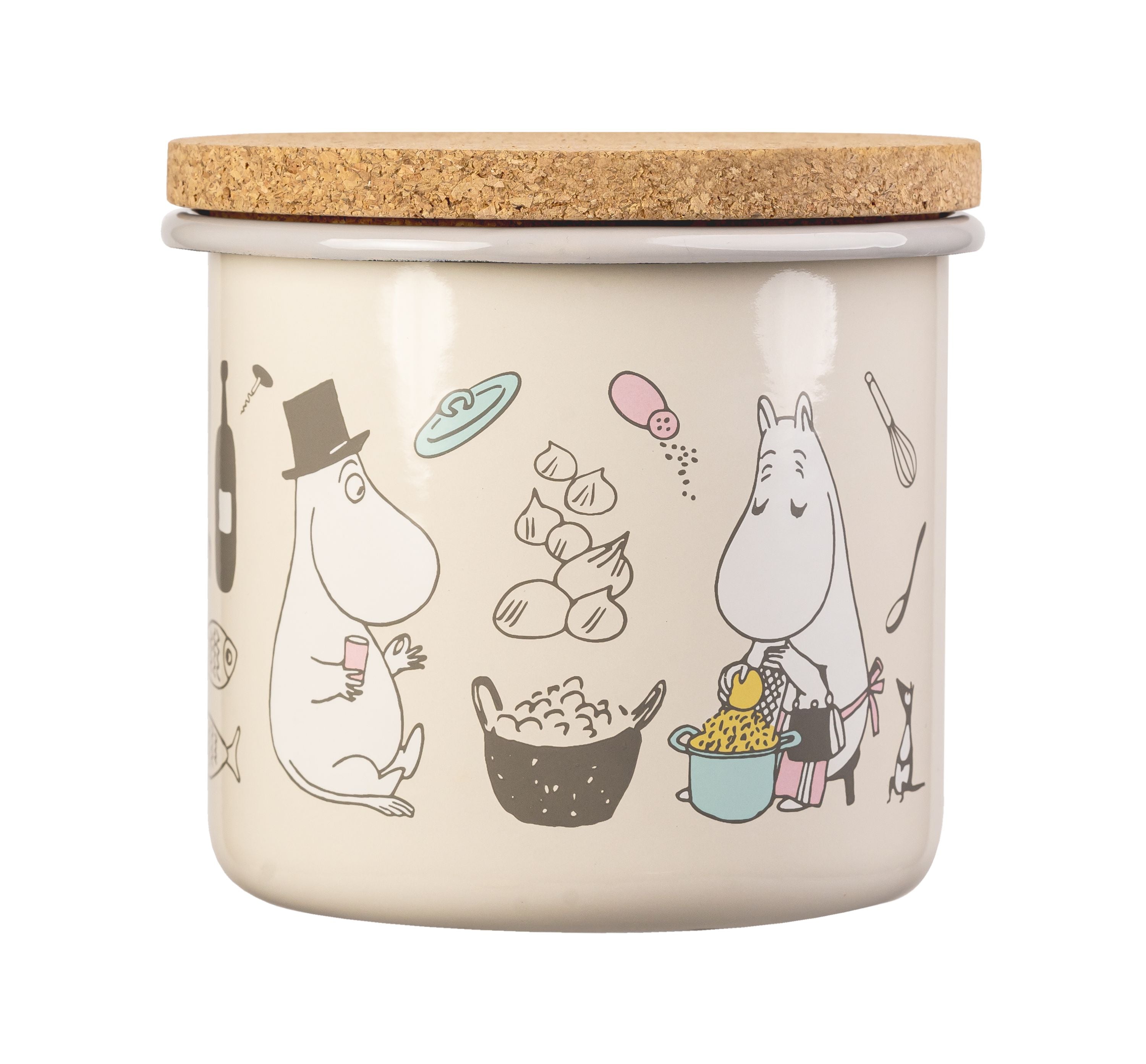 Muurla Moomin Bon Appétit Emaille Jar mit Korkdeckel