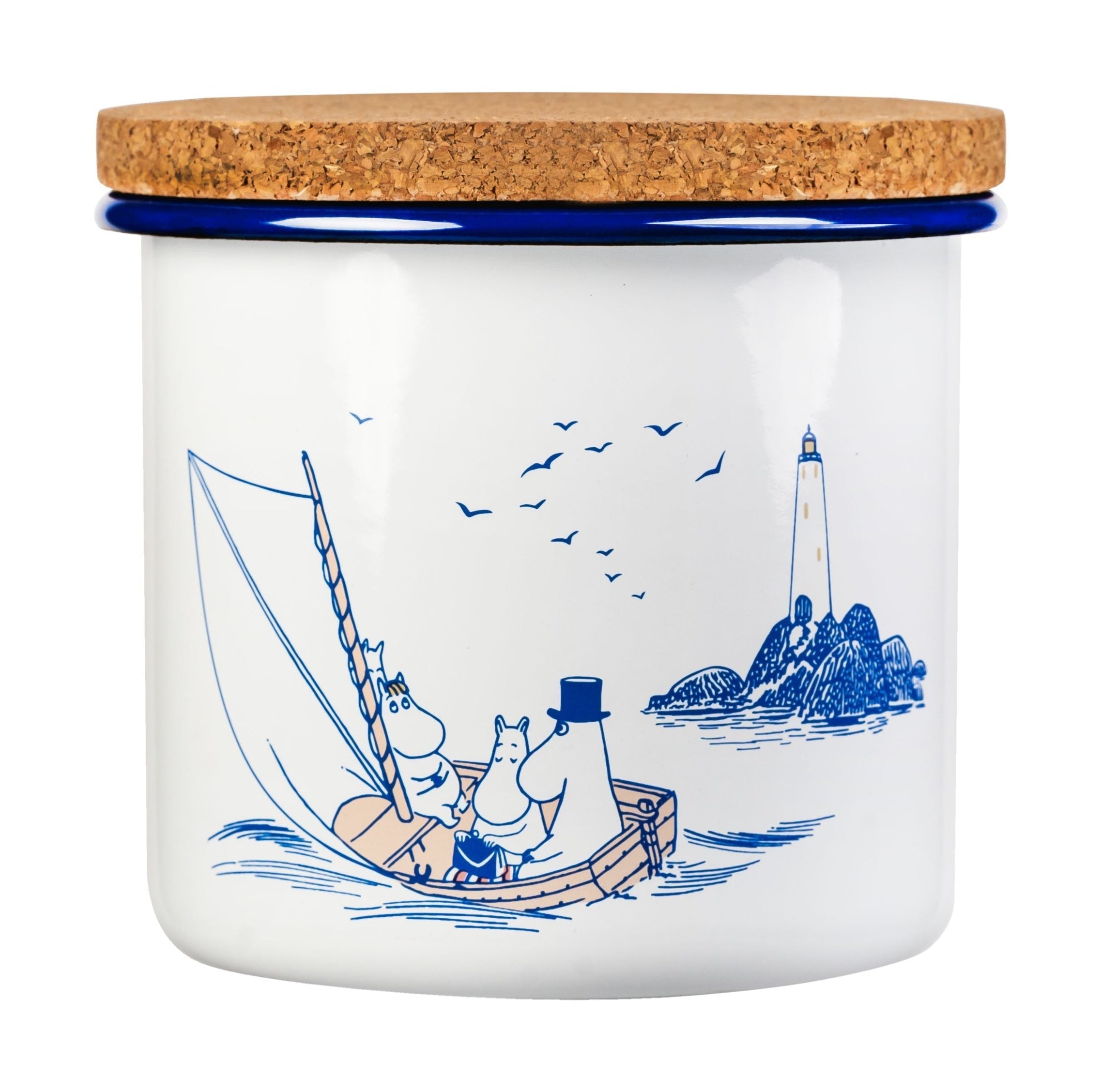 Muurla Moomin Emalje Jar med Cork Lid Sailors