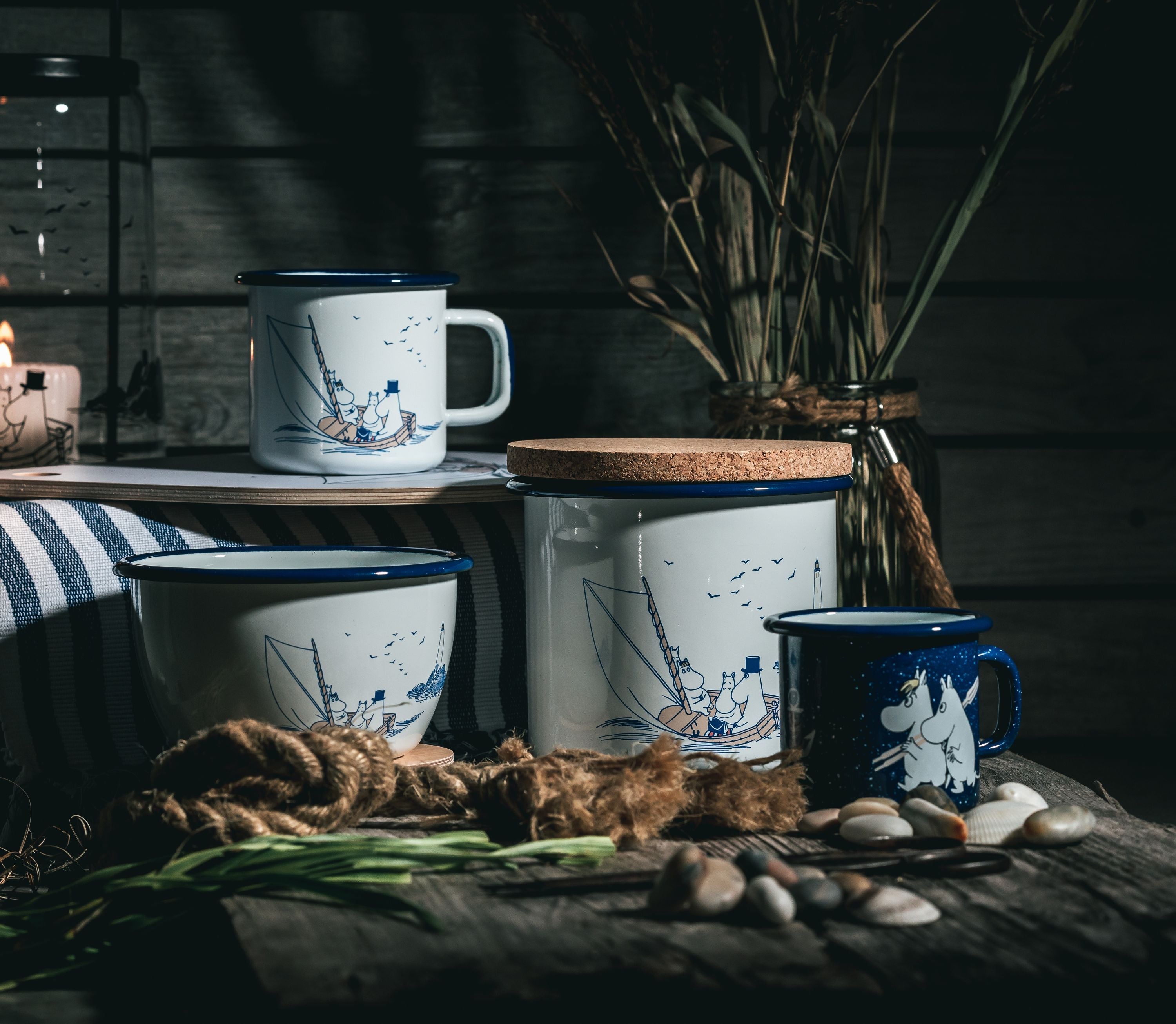 Muurla Moomin搪瓷罐和软木盖水手
