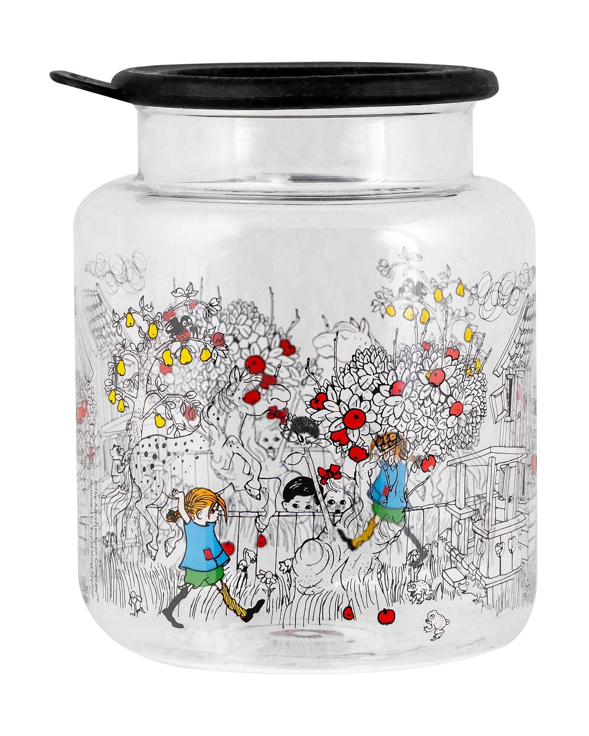 Muurla Pippi Longstocking Glass Jar með kísill lok