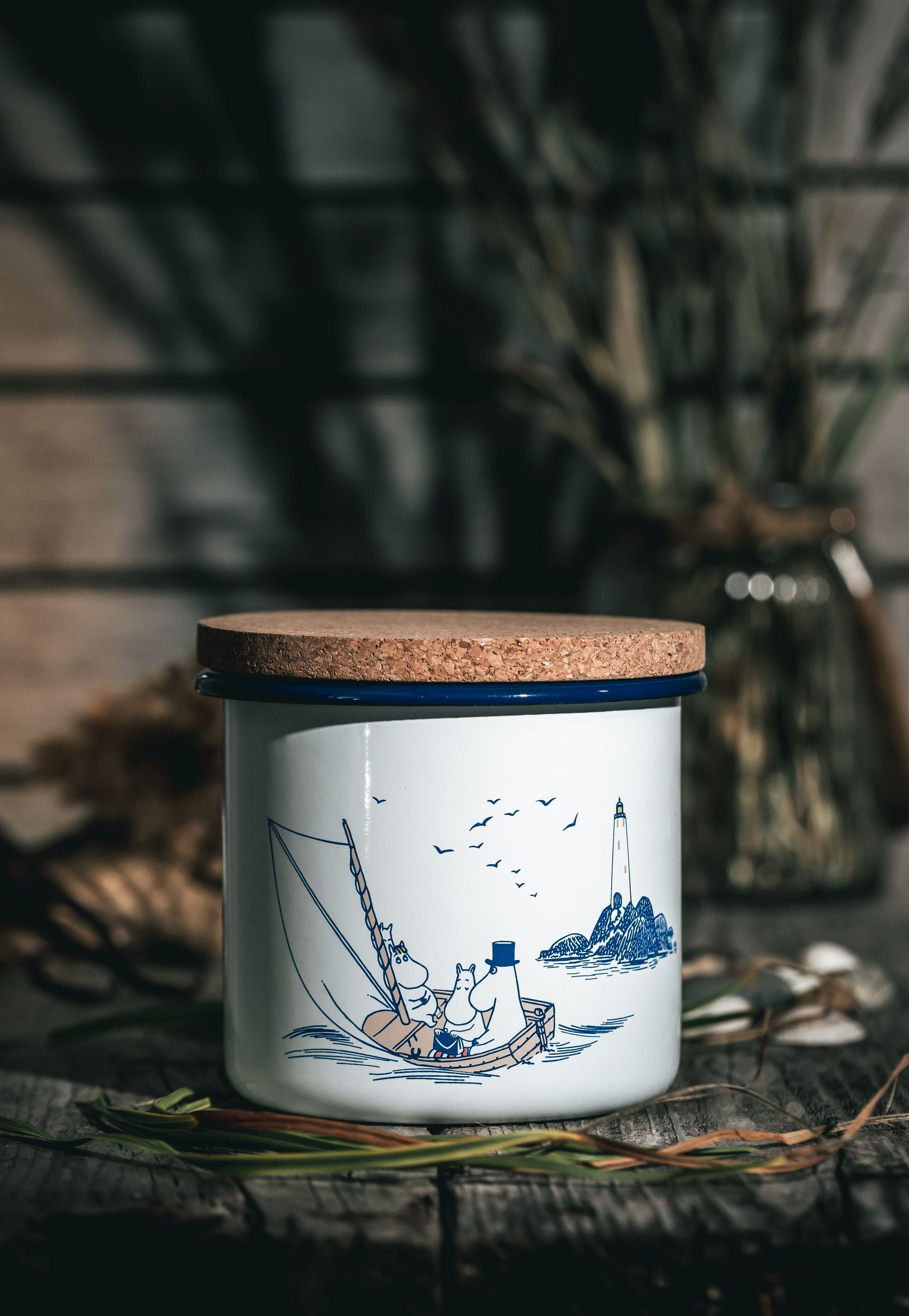 Muurla Moomin Emalje Jar med Cork Lid Sailors