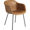 Muuto纤维扶手椅底座，皮革座椅，Cognac皮革/黑色