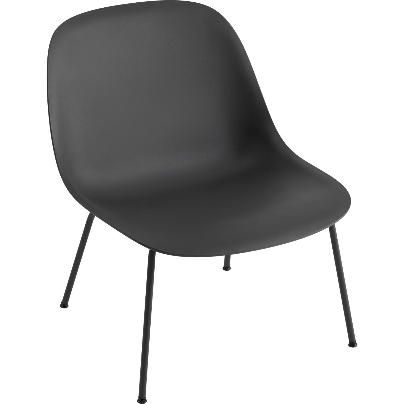 Muuto Fiber Lounge Chair Tube Base, Fiber Seat, Black
