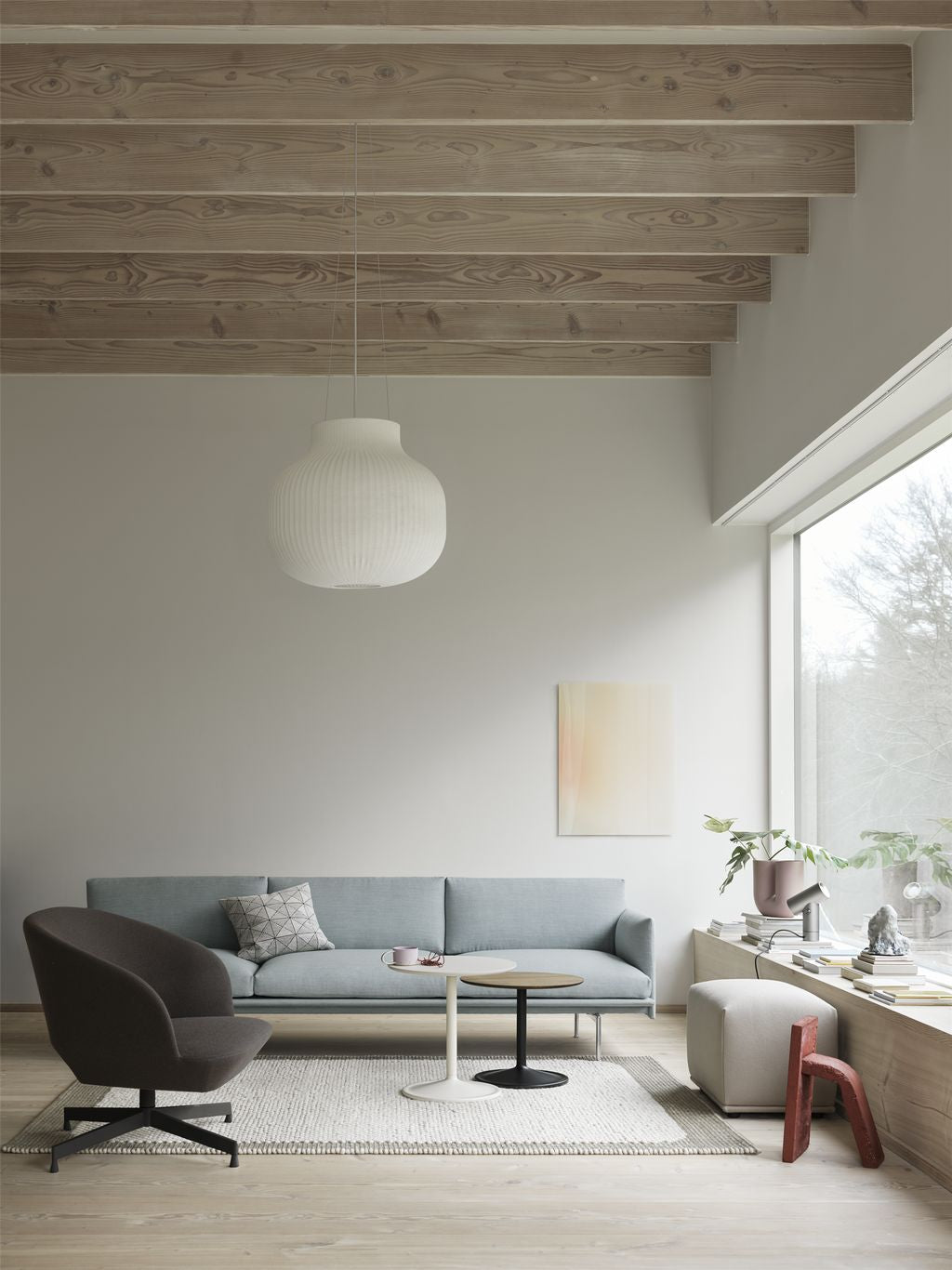 Muuto Oslo Lounge Chair Drehgestell, Vidar146/Grau