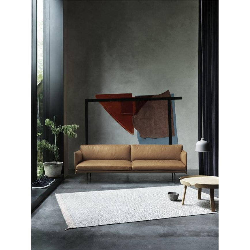 Muuto Oversigt sofa 3 -sæder, læder, brunt cognac læder