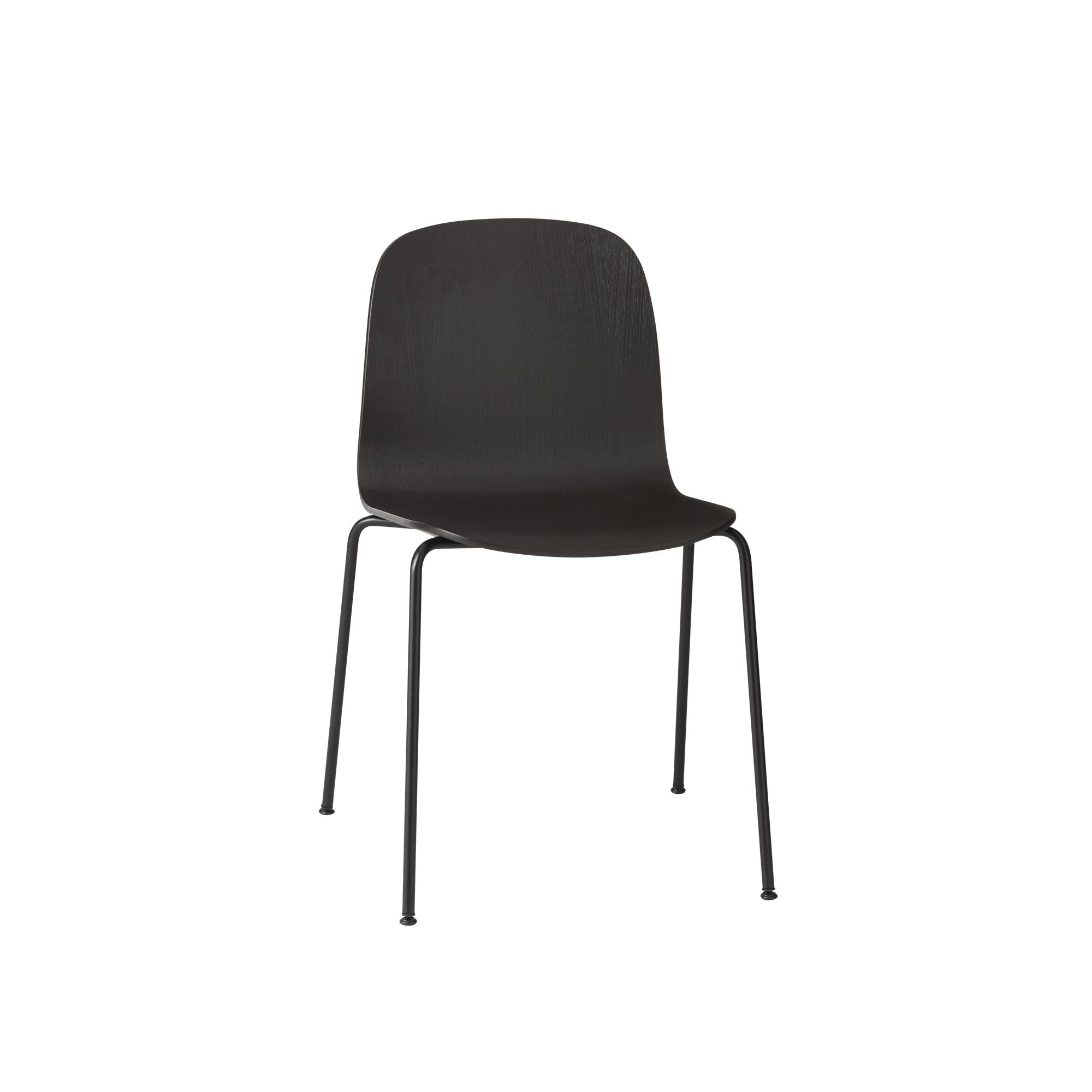 Muuto Visu椅子管底座，木制座椅，黑色