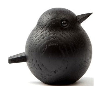 Novoform Design Mini Sparrow dekorativ figur, sort farvet eg