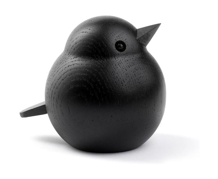 Novoform Design Mama Sparrow dekorativ figur, svart färgad ek