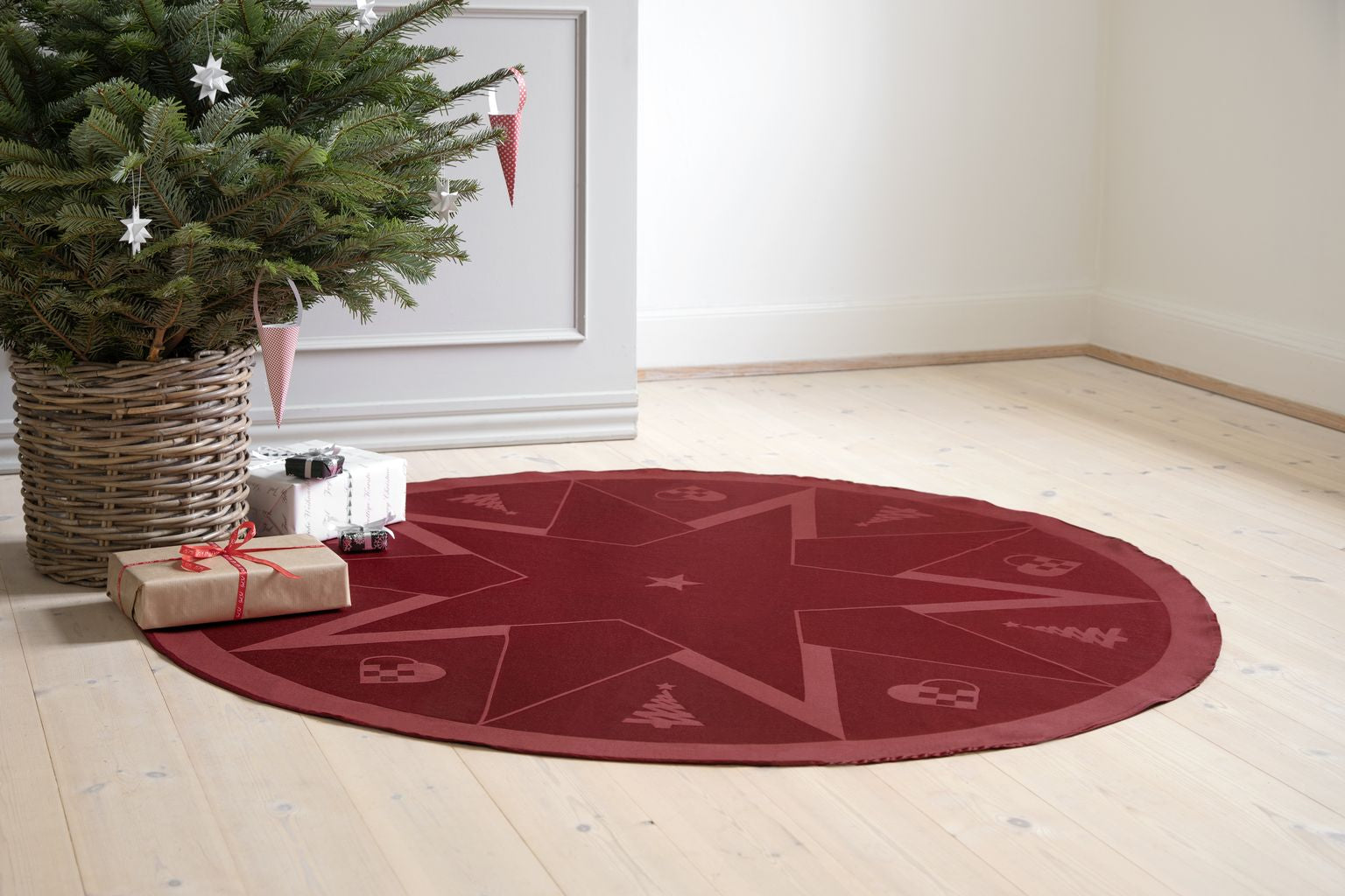 Novoform Design Stjerner juletæppe, advent rød