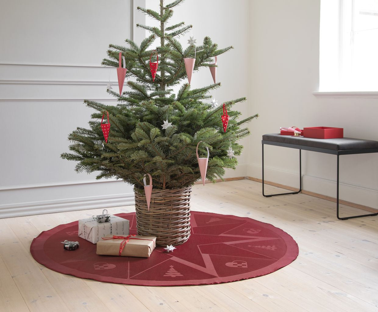 Novoform de diseño de diseño de la alfombra navideña, adviento rojo