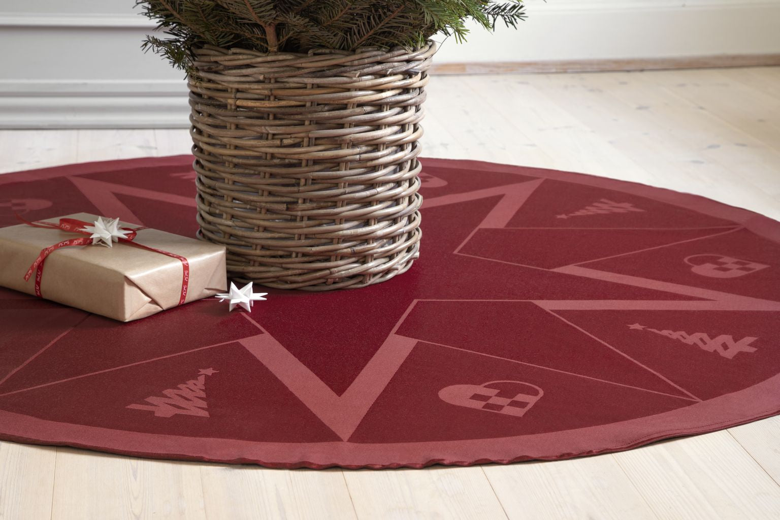 Novoform de diseño de diseño de la alfombra navideña, adviento rojo
