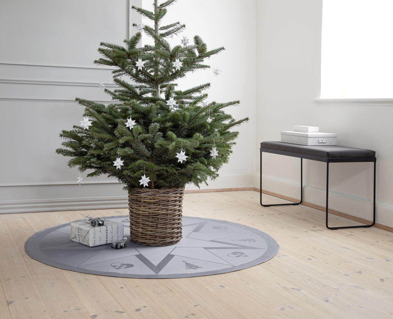 Novoform Design Stars Christmas Rug, Winter Grey