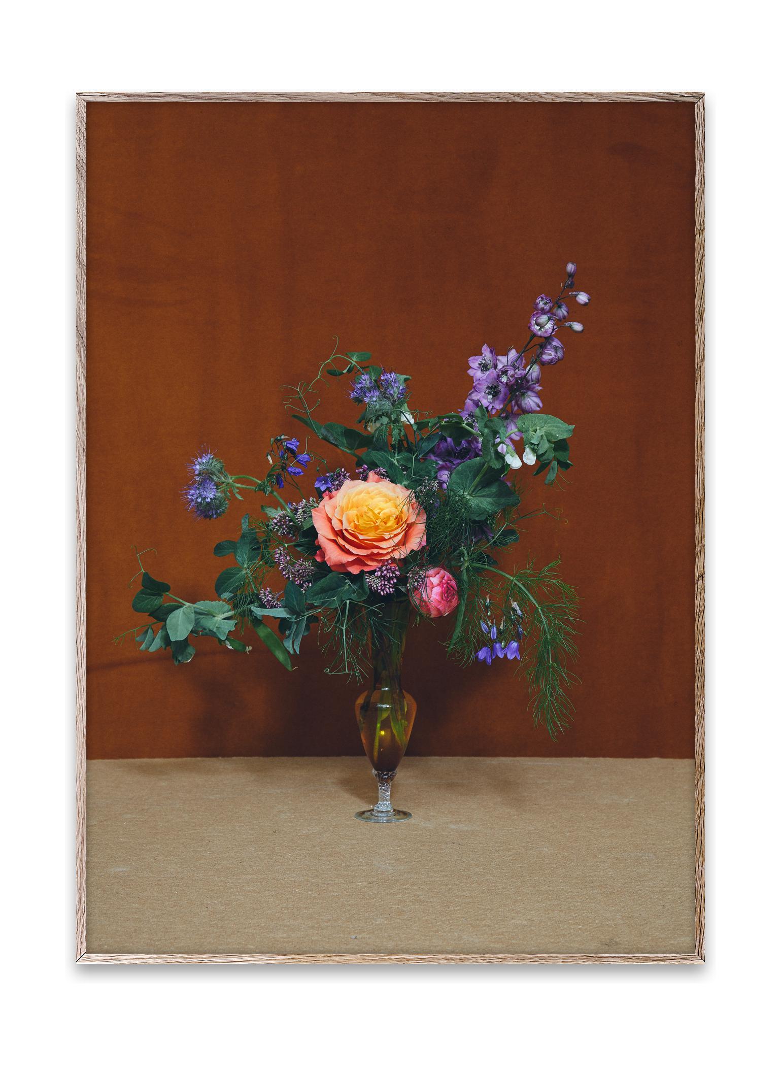 Pappírssamklippi Blomst 08 veggspjald 50x70 cm, brúnt