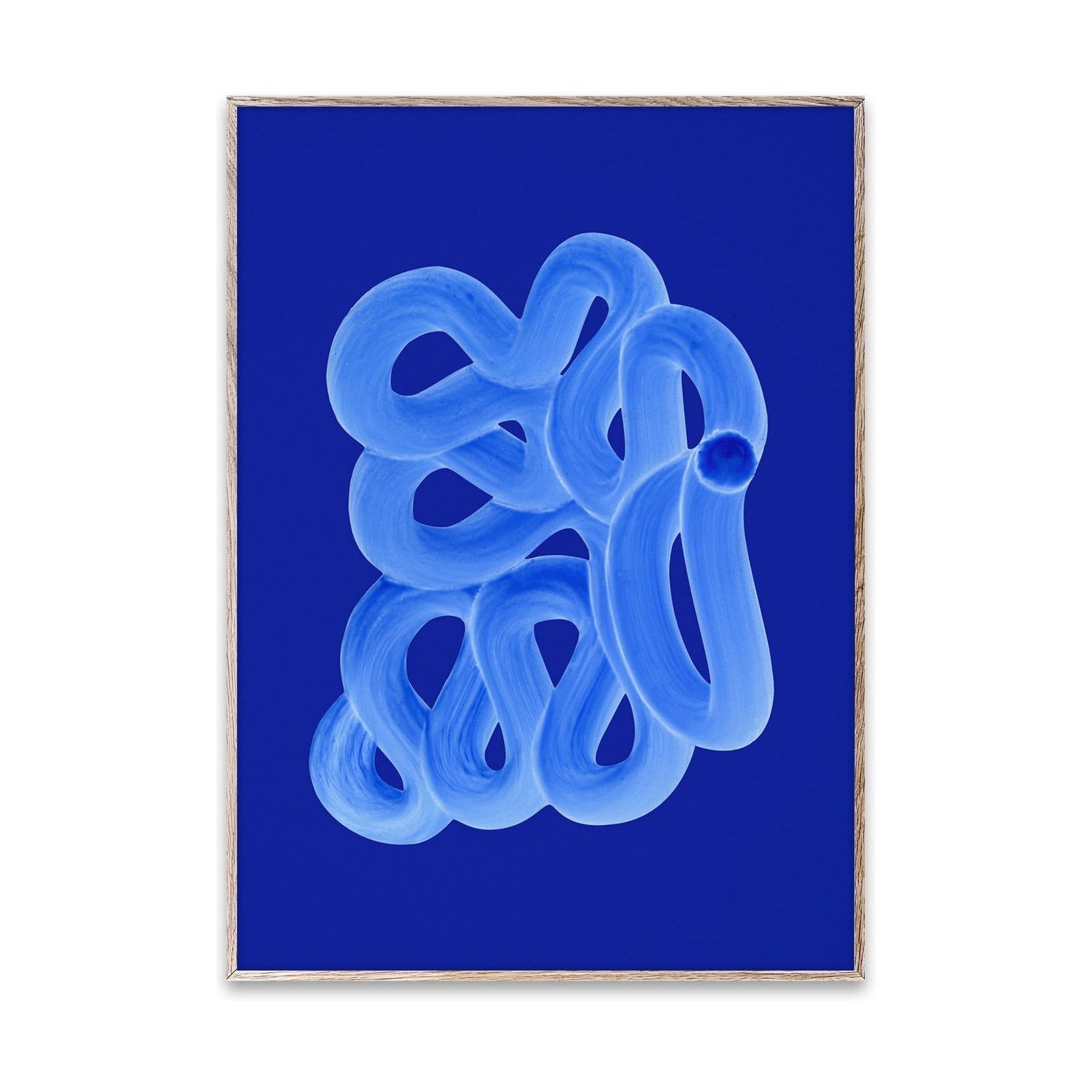 Papiercollectieve blauwe borstelposter, 30x40 cm