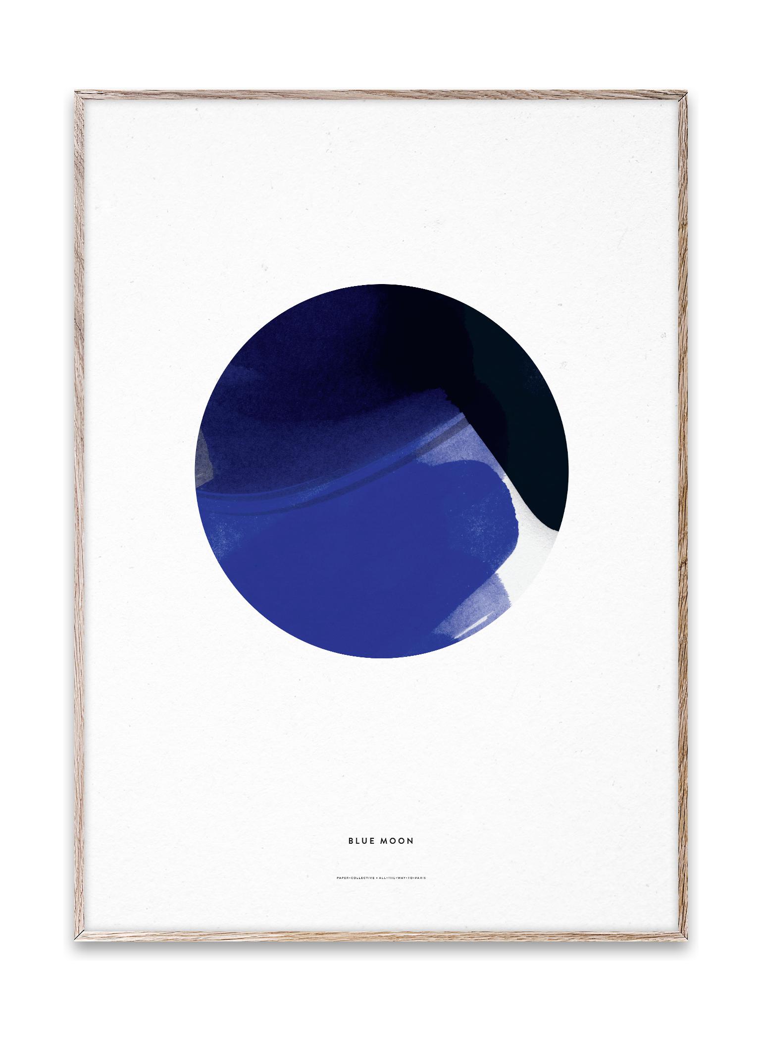 Poster della luna blu collettiva di carta, 30x40 cm