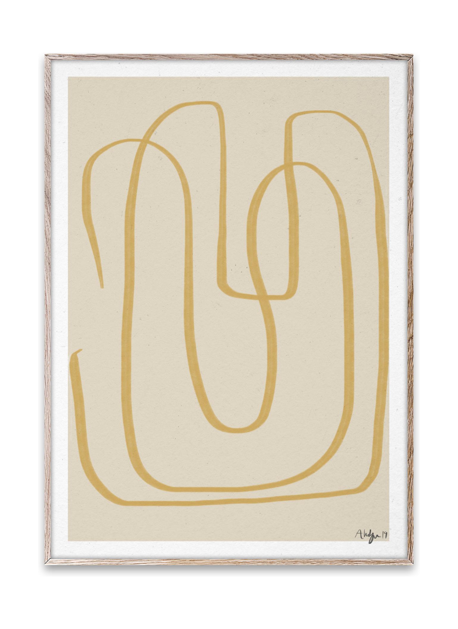 Paper Collective Verschiedene Wege Gelb I Poster, 50x70 Cm