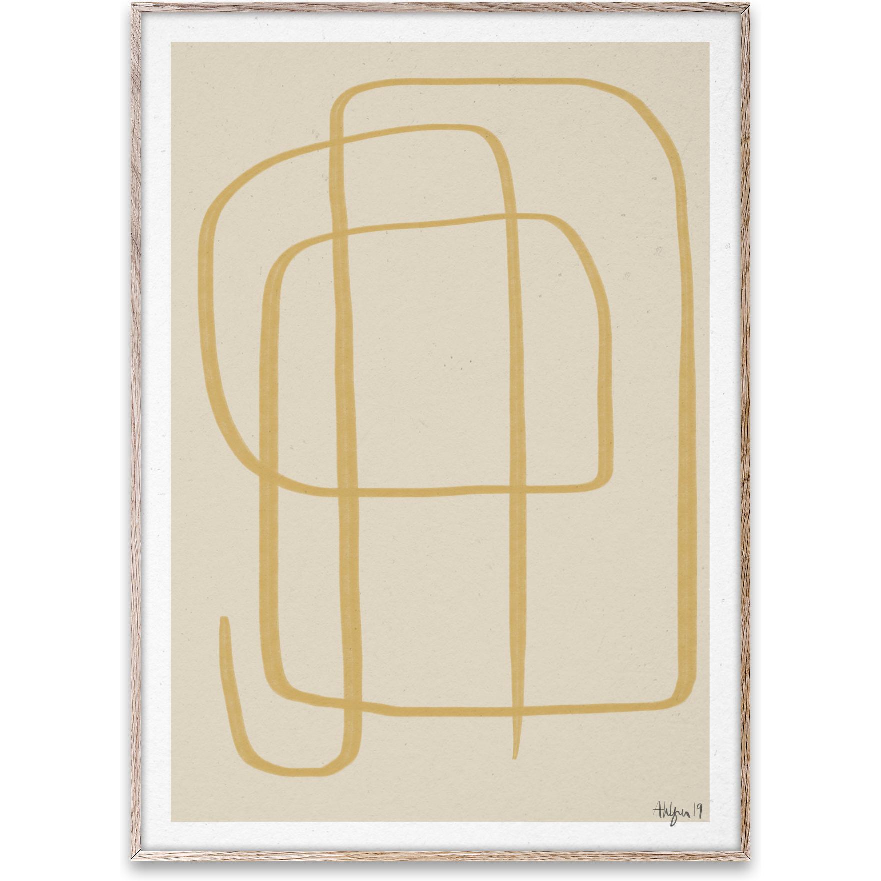 Paper Collective Eri tavoin keltainen II -juliste, 50x70 cm