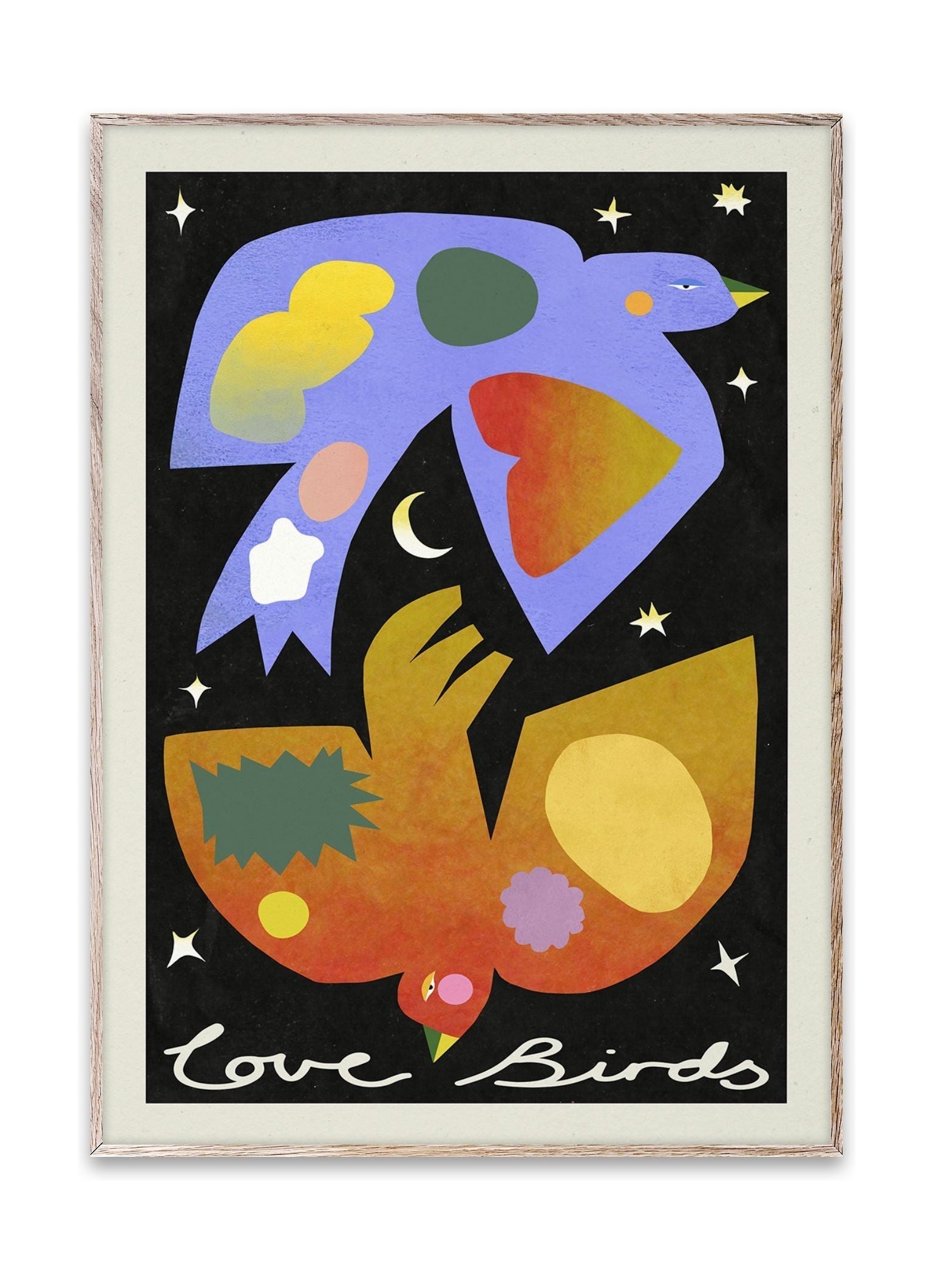 Paper Collective Love Birds Poster, 30 X40 Cm