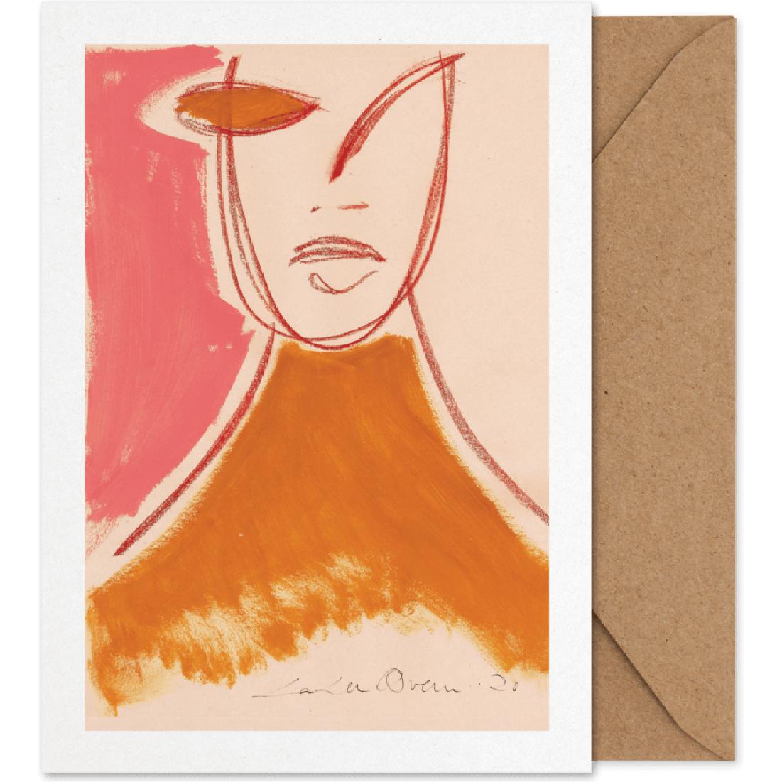 Paper Collective Carte d'art de portrait rose