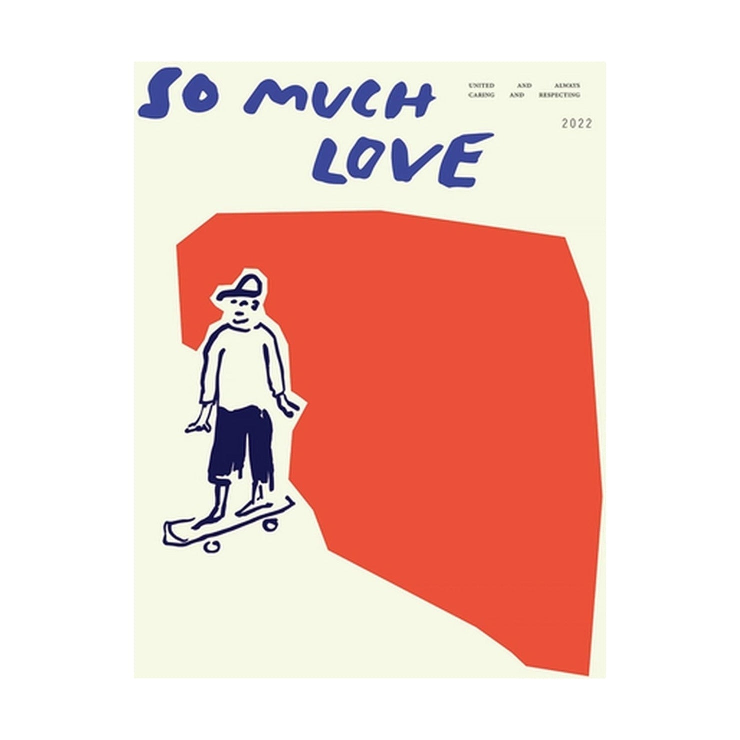 Paper Collective So viel Liebe Skateboard Poster, 30x40 Cm