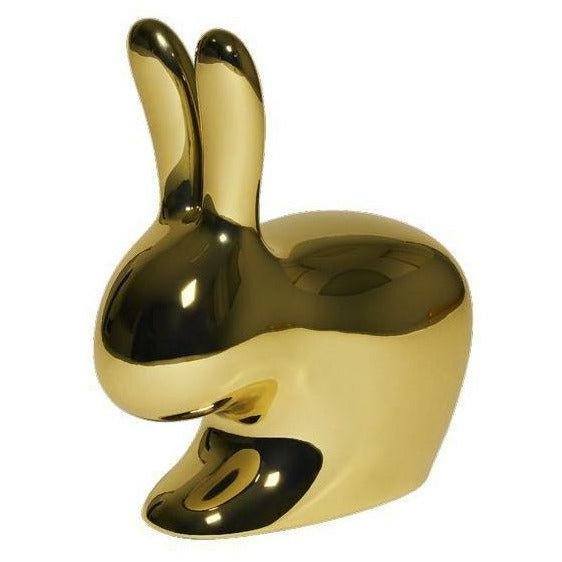 Qeeboo Baby Bunny椅子金属饰面，金色