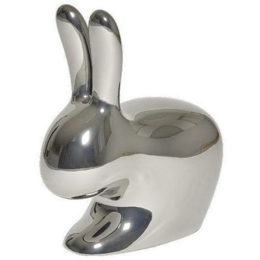 Qeeboo Baby Bunny椅子金属饰面，银色